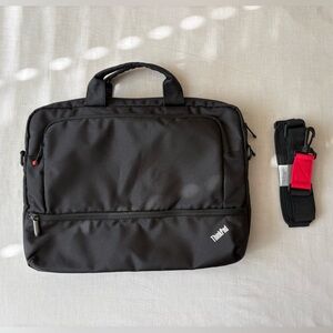 ThinkPad Black Laptop Briefcase with Red Accent Strap Up to 17in